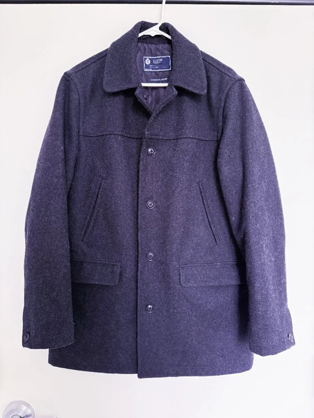 J. Crew Pea Coat, University model. Mens Medium, insulated.
